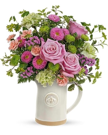 Artisanal Pitcher Bouquet Flower Arrangement