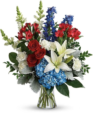 Red, White, and Bloom Flower Arrangement